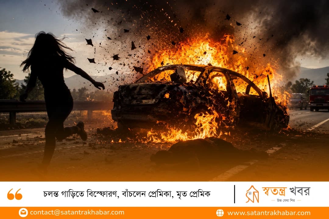 চলন্ত গাড়িতে বিস্ফোরণ, বাঁচলেন প্রেমিকা, মৃত প্রেমিক 