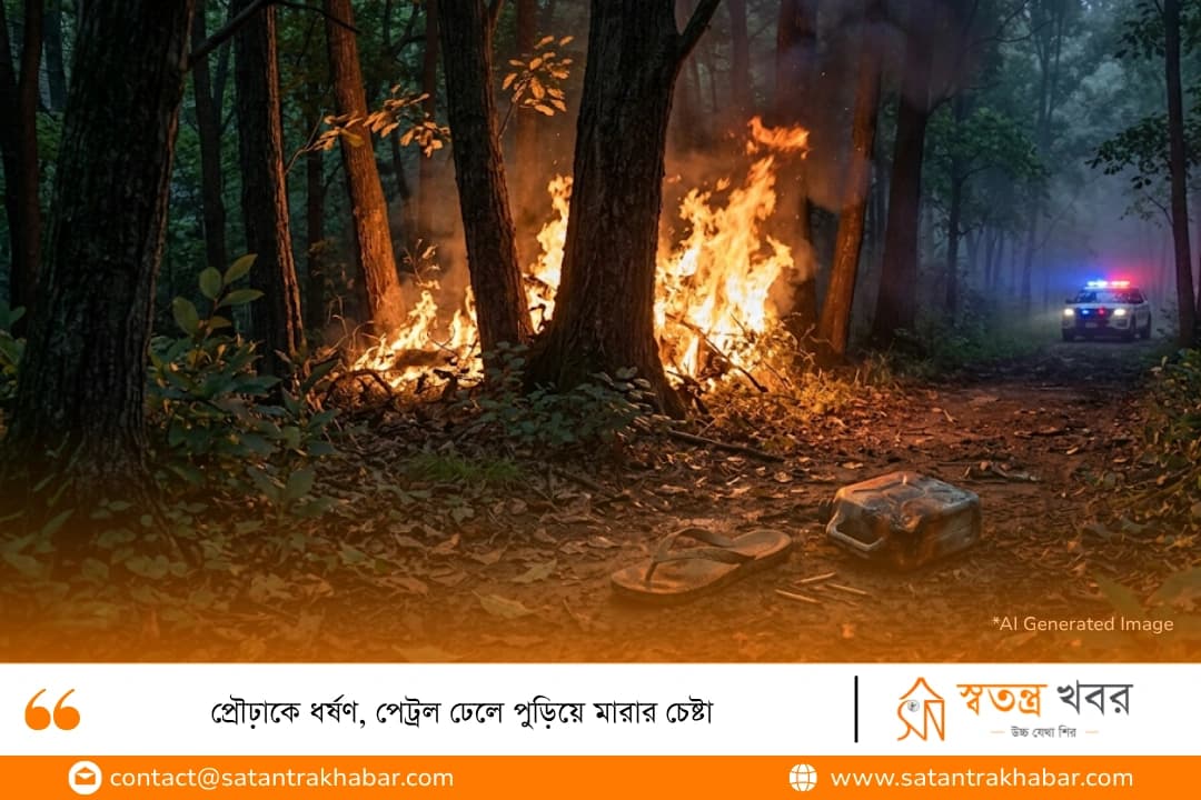 প্রৌঢ়াকে ধর্ষণ, পেট্রল ঢেলে পুড়িয়ে মারার চেষ্টা