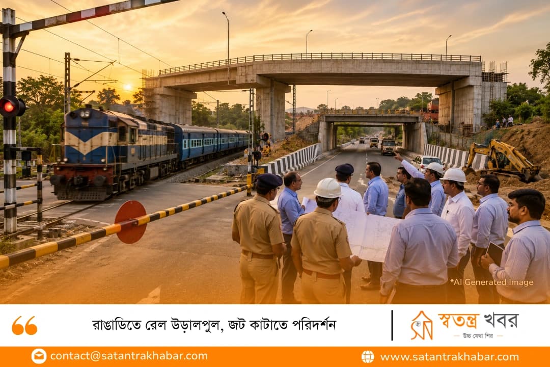 রাঙাডিতে রেল উড়ালপুল, জট কাটাতে পরিদর্শন