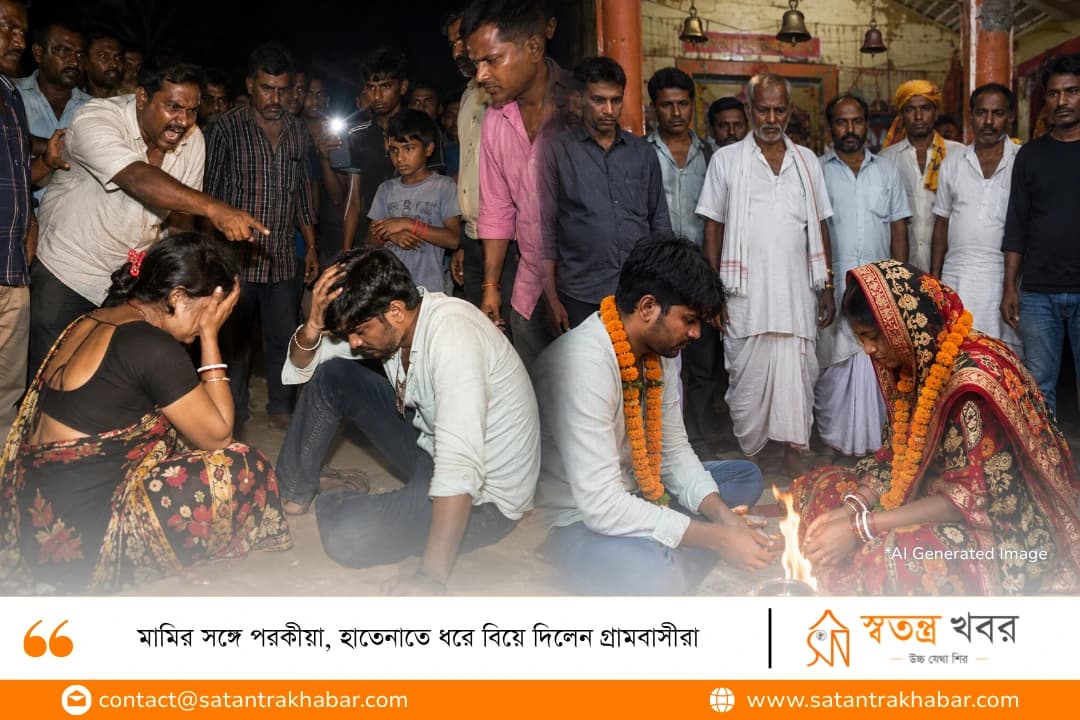 মামির সঙ্গে পরকীয়া, হাতেনাতে ধরে বিয়ে দিলেন গ্রামবাসীরা