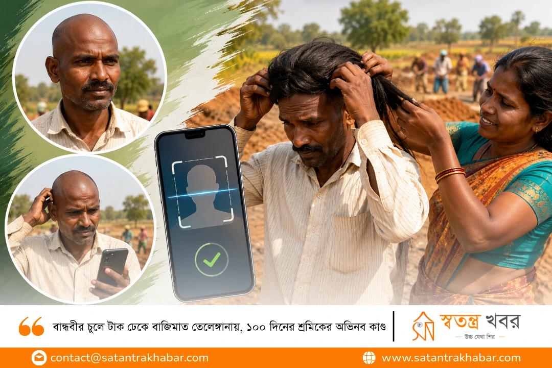 বান্ধবীর চুলে টাক ঢেকে বাজিমাত তেলেঙ্গানায়, ১০০ দিনের শ্রমিকের অভিনব কাণ্ড