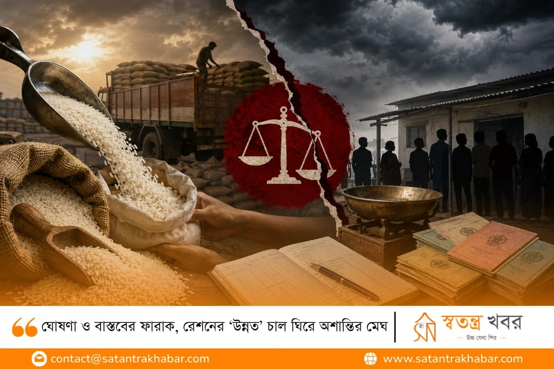 ঘোষণা ও বাস্তবের ফারাক, রেশনের ‘উন্নত’ চাল ঘিরে অশান্তির মেঘ