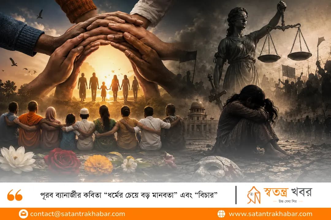 পূরব ব্যানার্জীর কবিতা “ধর্মের চেয়ে বড় মানবতা” এবং “বিচার”